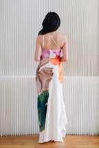 Delysia Floral Toga Maxi Dress in White