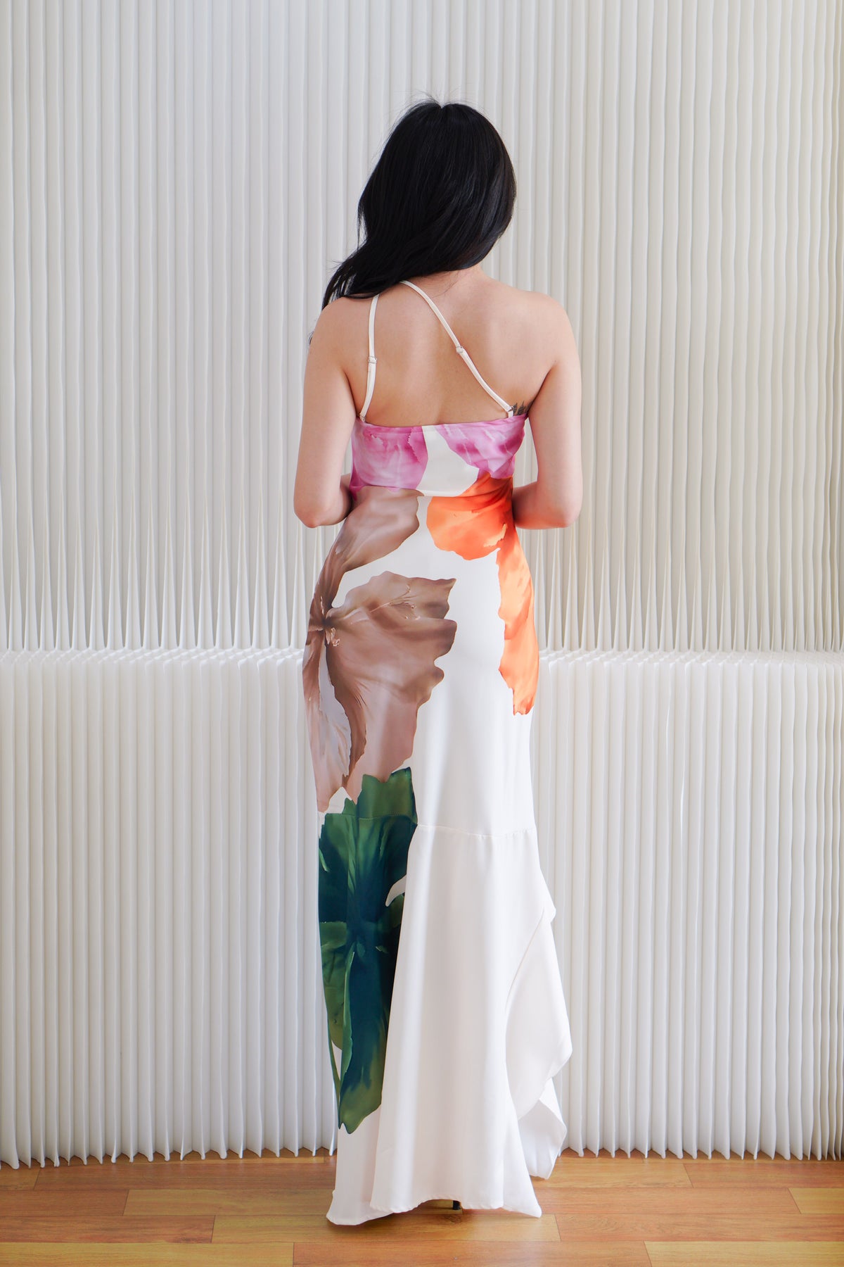 Delysia Floral Toga Maxi Dress in White