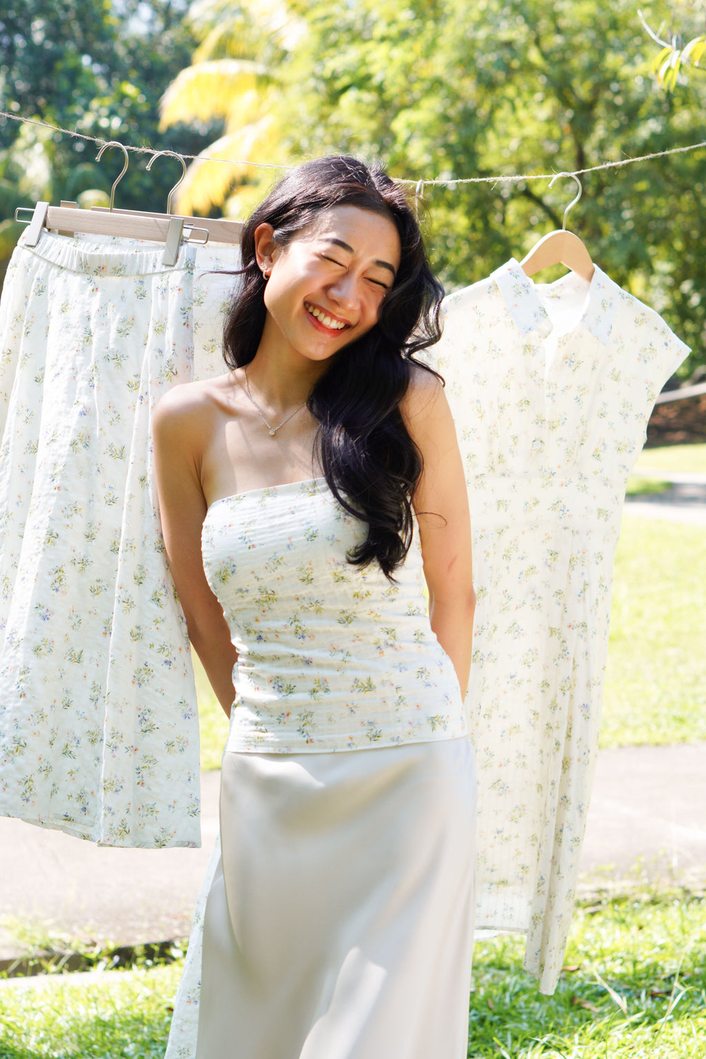 Fiora Floral Padded Tube Top by Bash in Spring Whispers