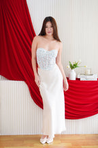 Alene Floral Bustier Corset Top in Light Blue
