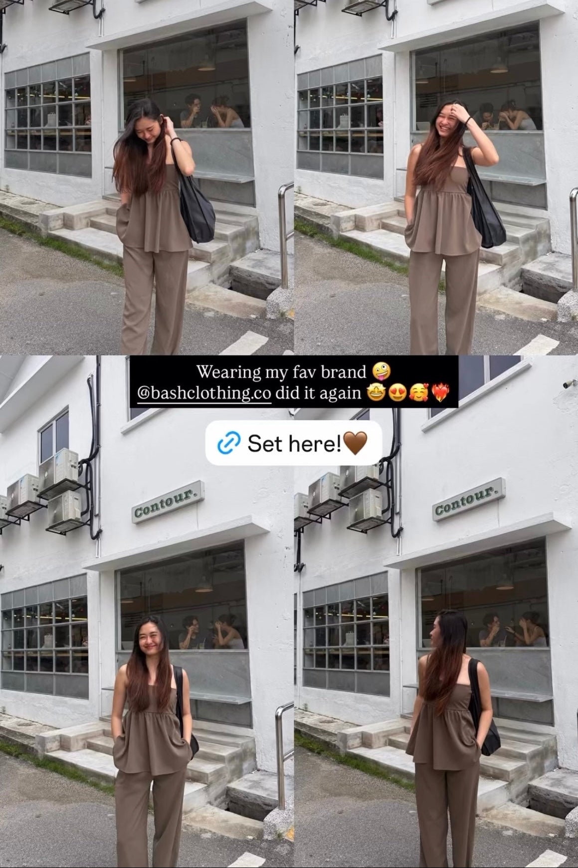 Clara Set in Taupe Brown - As Seen On @xinnnwei