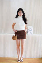 Minka High Neck Knit Top in White
