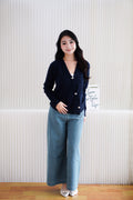 Novita Cardigan Top in Dark Blue