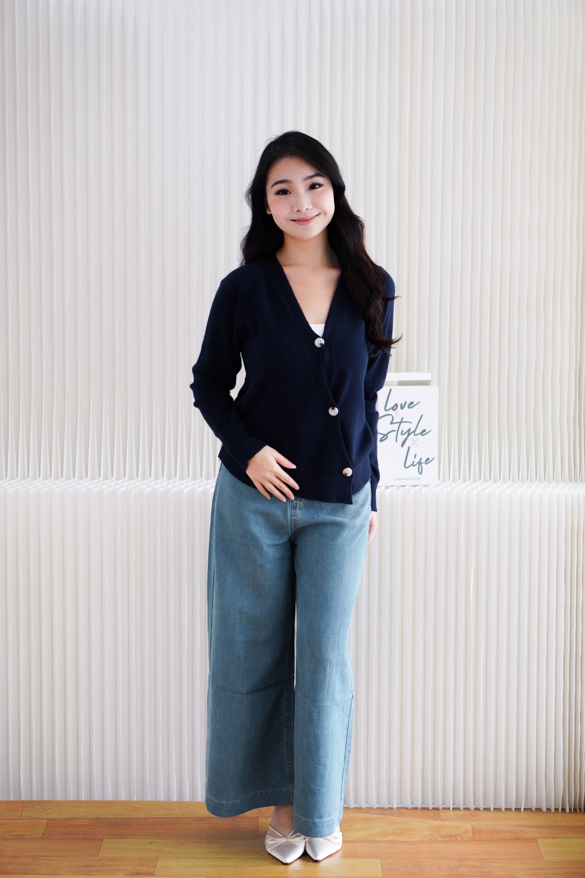 Novita Cardigan Top in Dark Blue
