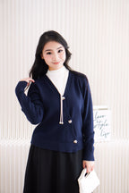 Novita Cardigan Top in Dark Blue