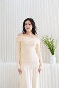Everlia Off Shoulder Top in Yellow Beige