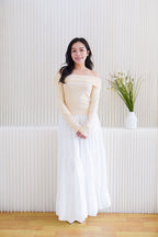 Everlia Off Shoulder Top in Yellow Beige