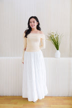 Everlia Off Shoulder Top in Yellow Beige
