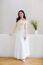 Everlia Off Shoulder Top in Yellow Beige