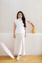 (BACKORDER) Yi Ru Modern Cheongsam Top in White