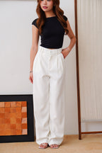 Clara Wide Legged Pants by Bash in Classic White