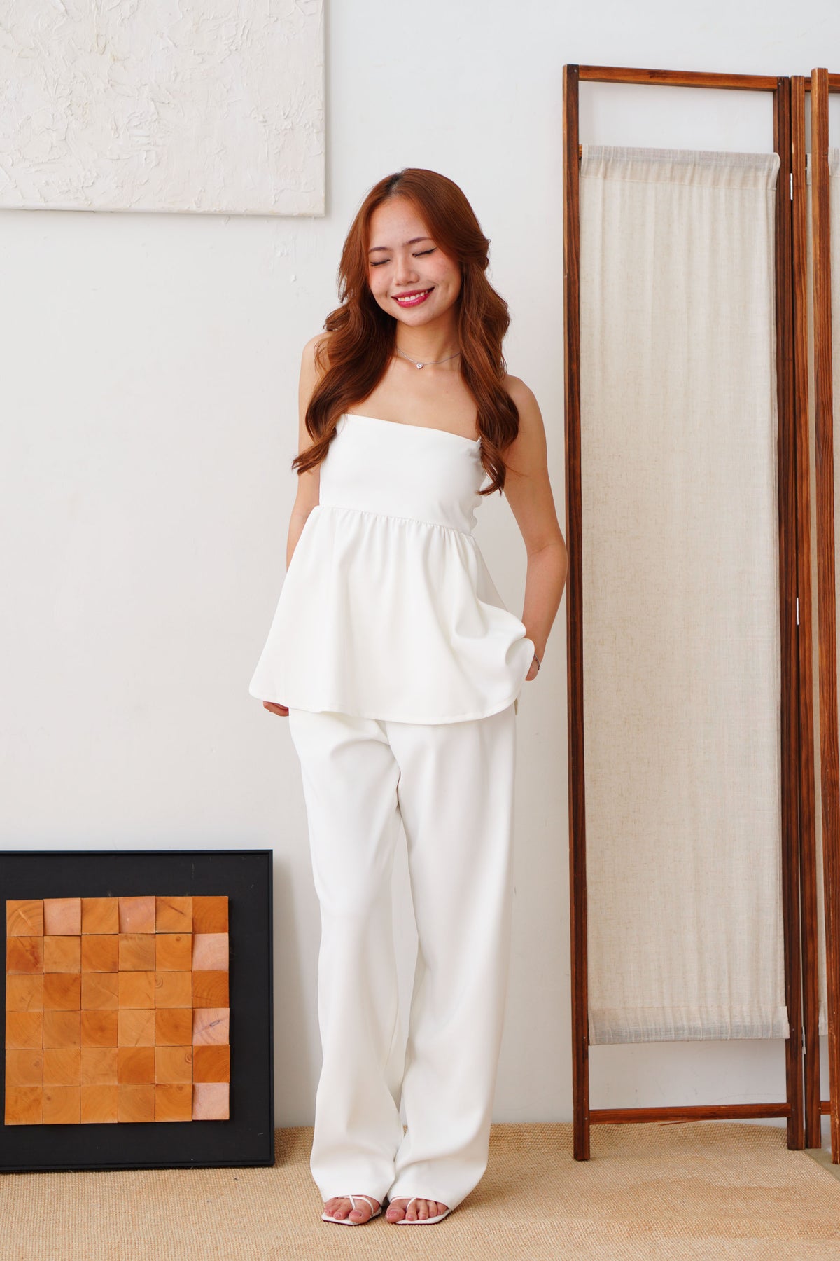 Clara Wide Legged Pants by Bash in Classic White
