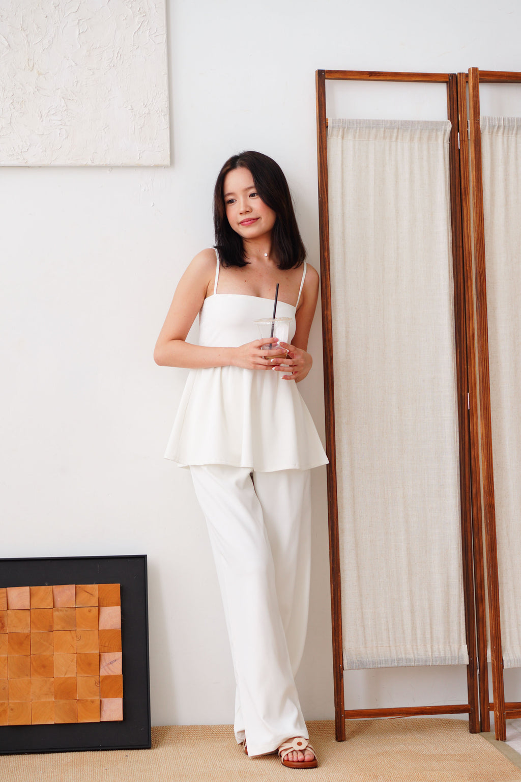 Clara Wide Legged Pants by Bash in Classic White