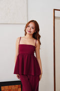 Clara Babydoll Top by Bash in Cherry Red