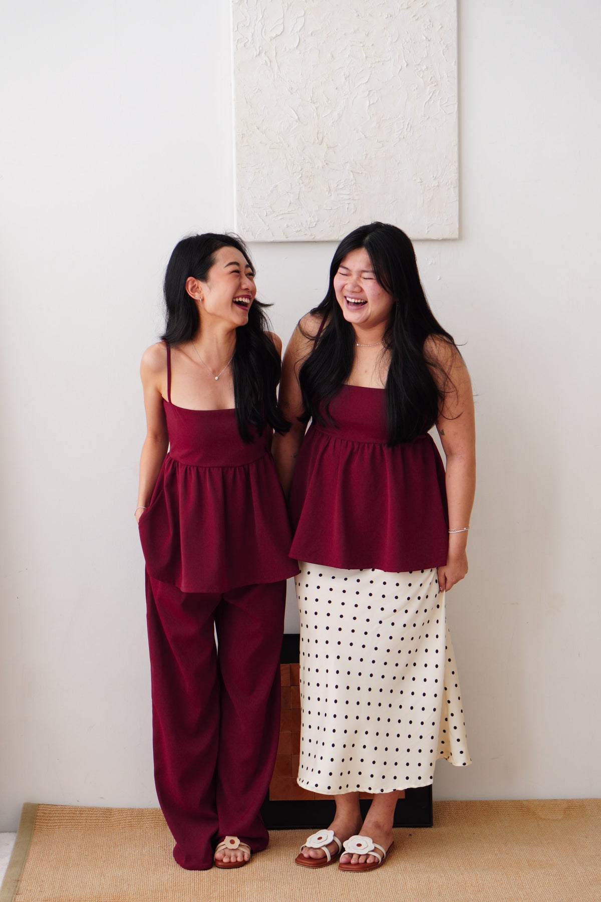 Clara Babydoll Top by Bash in Cherry Red