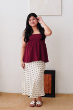 Clara Babydoll Top by Bash in Cherry Red