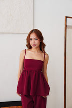 Clara Babydoll Top by Bash in Cherry Red