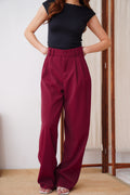 Clara Wide Legged Pants by Bash in Cherry Red