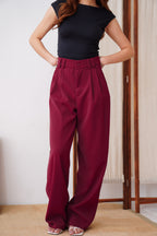 Clara Wide Legged Pants by Bash in Cherry Red