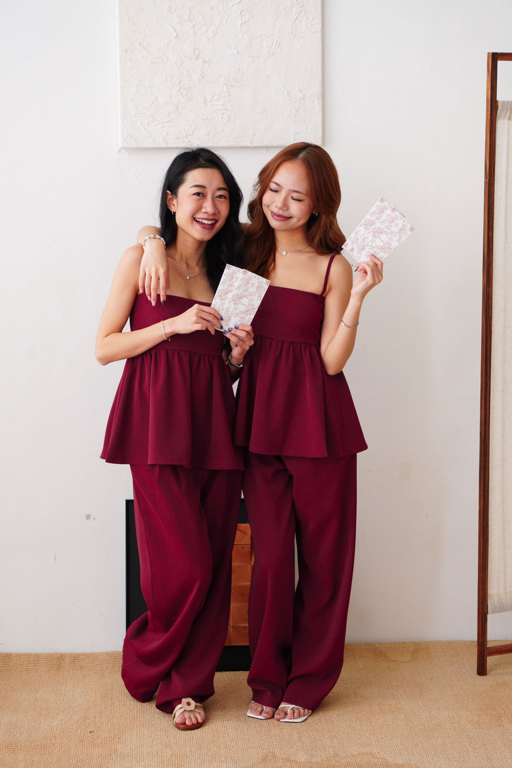 Clara Wide Legged Pants by Bash in Cherry Red