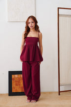 Clara Wide Legged Pants by Bash in Cherry Red