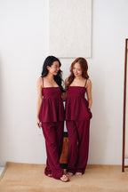 Clara Wide Legged Pants by Bash in Cherry Red