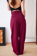 Clara Wide Legged Pants by Bash in Cherry Red