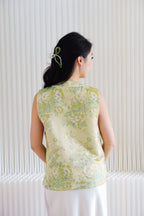 Ming Floral Cheongsam Vest Top in Green
