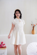 Kai Le Modern Cheongsam A-Line Mini Dress in Cream