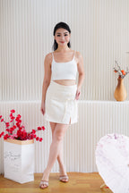 Feiya Cheongsam Mini Skirt in Cream