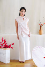 Ping Ni Cheongsam Satin Top in Pink