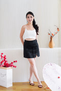 Feiya Cheongsam Mini Skirt in Black