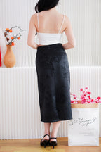 Cher Cheongsam Midi Skirt in Black