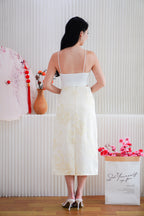Cher Cheongsam Midi Skirt in Cream