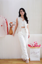 (BACKORDER) Ting Ning Cheongsam Vest Top in Cream