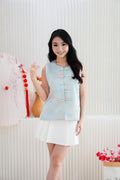 Shu Yu Floral Cheongsam Vest Top in Light Blue