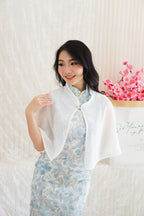Ying Chiffon Cheongsam Cover Up in White (Cape only)