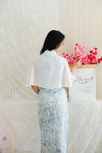 Ying Chiffon Cheongsam Cover Up in White (Cape only)