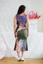 2.0 Ai Wei Floral Modern Cheongsam in Purple