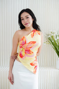 Mayflower Floral Printed Toga Top in Yellow