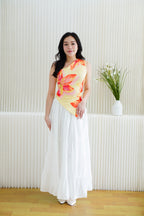 Mayflower Floral Printed Toga Top in Yellow