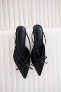Maison Ribbon Kitten Heels in Black