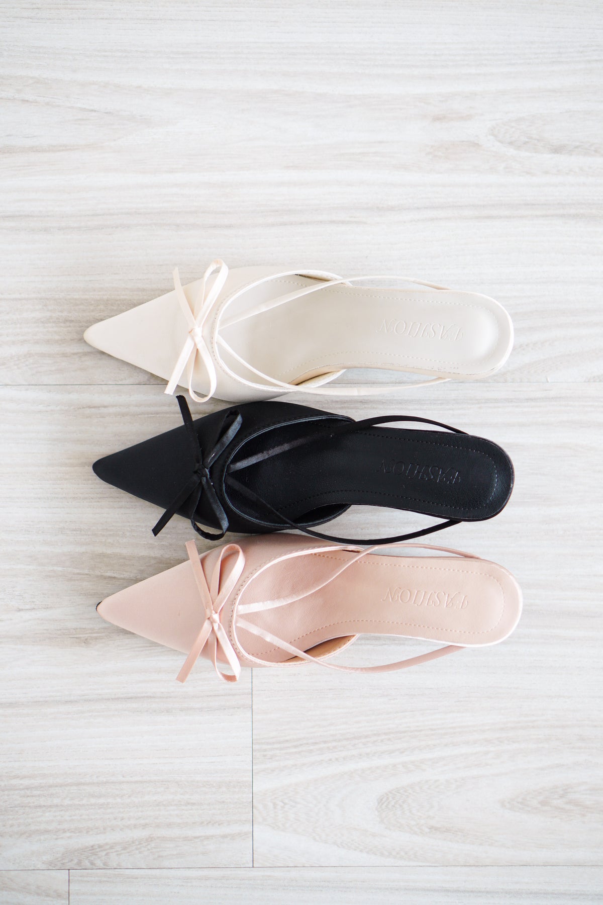 Maison Ribbon Kitten Heels in Black