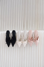 Maison Ribbon Kitten Heels in Black