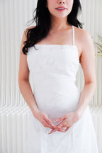 Love Escape Crossback Textured Maxi Dress in White
