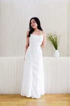 Love Escape Crossback Textured Maxi Dress in White