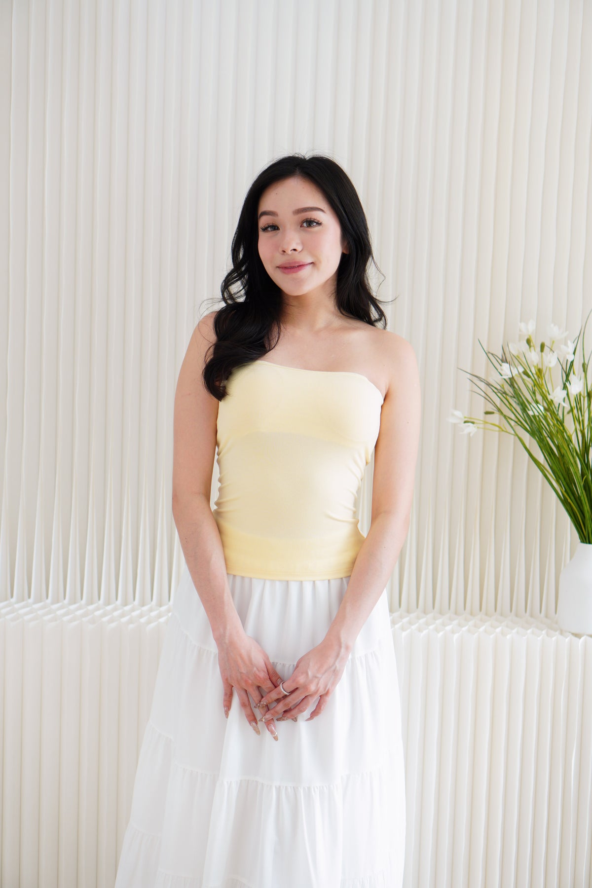 Enyalia Padded Tube Top in Yellow