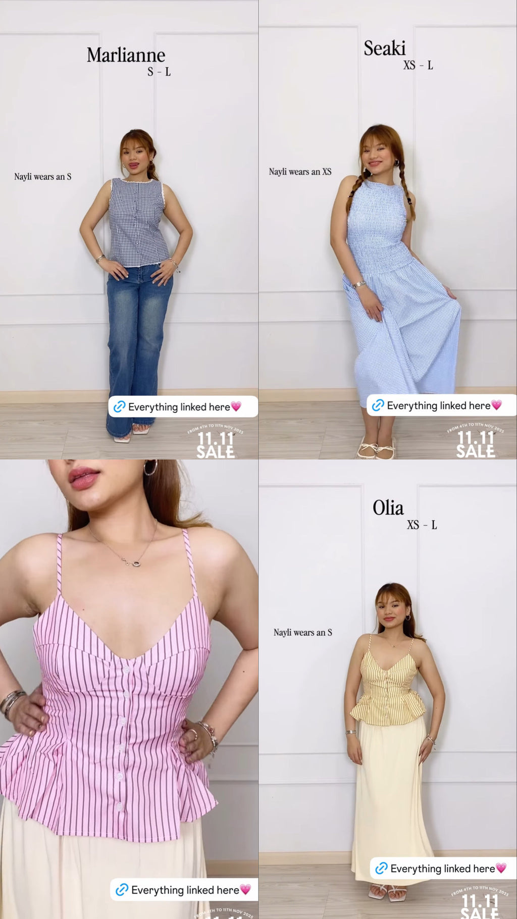 Marlianne Top + Seaki Dress + Olia Pink Top + Olia Yellow Top