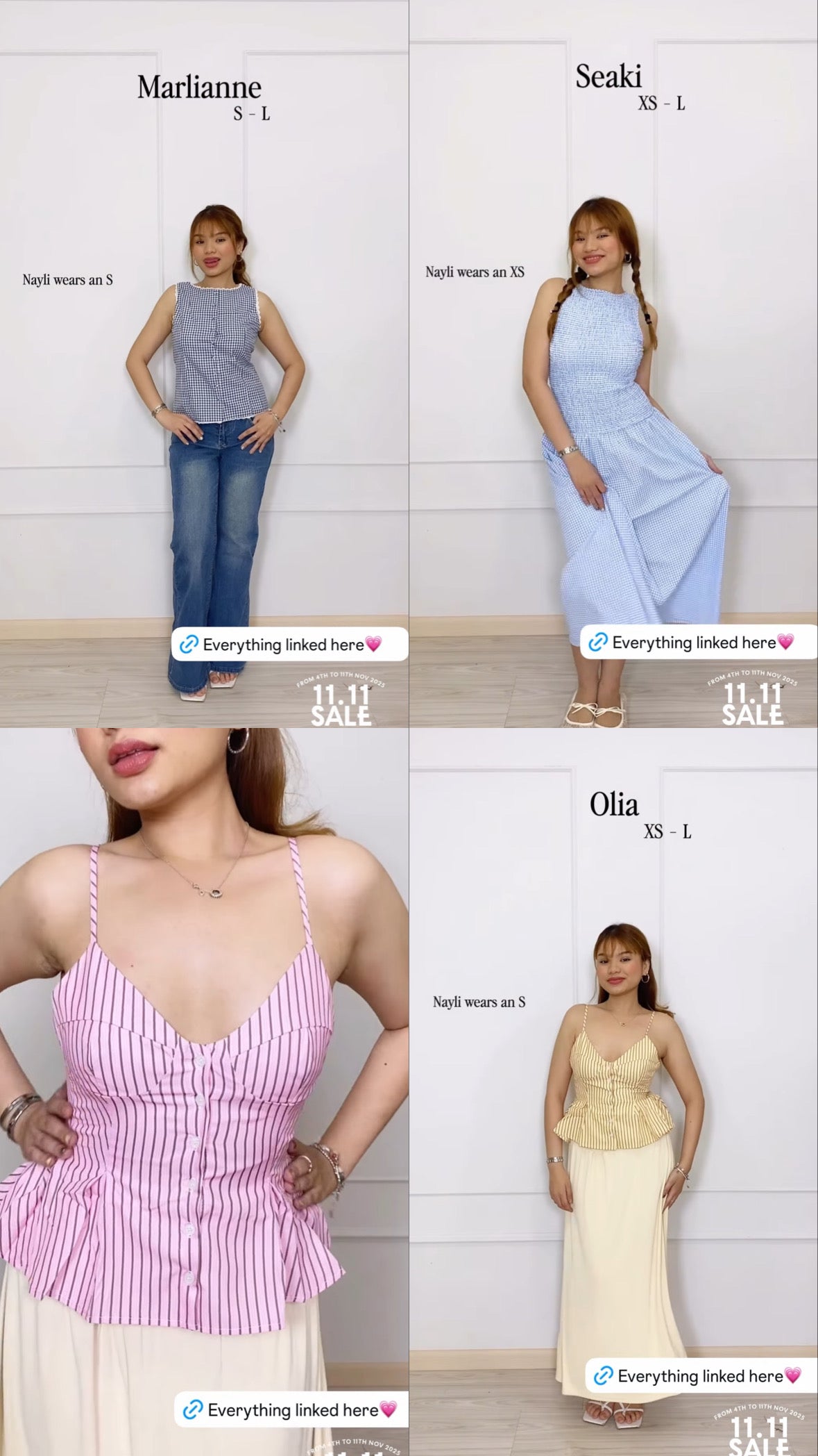 Marlianne Top + Seaki Dress + Olia Pink Top + Olia Yellow Top