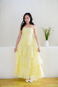 Phaelis Tube Layered Maxi Dress in Yellow